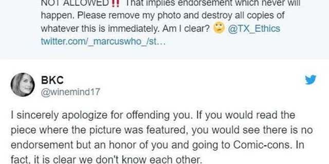 A Twitter exchange between Chambers and Shatner.
