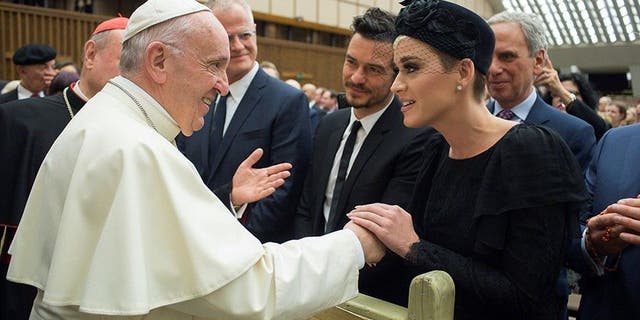 Katy Perry, who met the pope in April, talked about her mother's hope she one day "come back to God."
