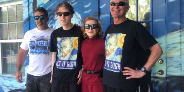 The couple decided to paint their home in an effort to calm their 25-year-old son who is autistic and adores van Gogh.