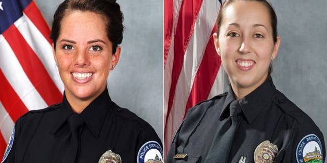 Courtney Brown, left, and Kristee Wilson, right, were fired from the Roswell Police Department in Georgia on Thursday.