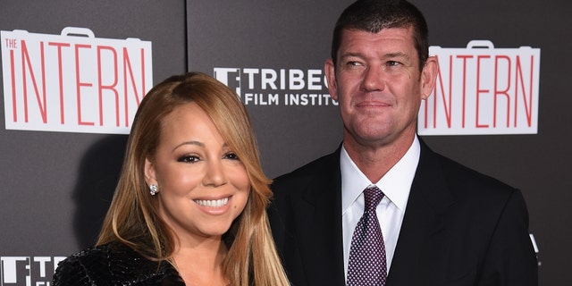 Mariah Carey and James Packer at Ziegfeld Theater on September 21, 2015 in New York City.