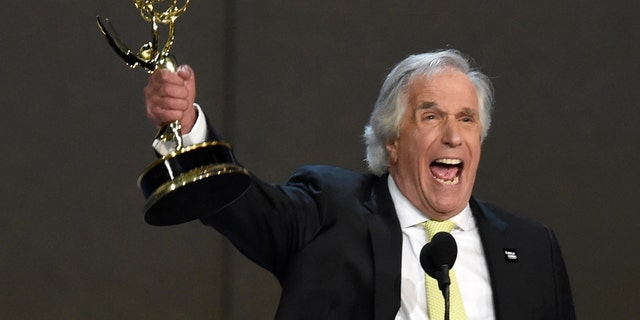 Henry Winkler accepts the award for outstanding supporting actor in a comedy series for "Barry" at the 70th Primetime Emmy Awards on Monday, Sept. 17, 2018, at the Microsoft Theater in Los Angeles. (Photo by Chris Pizzello/Invision/AP)
