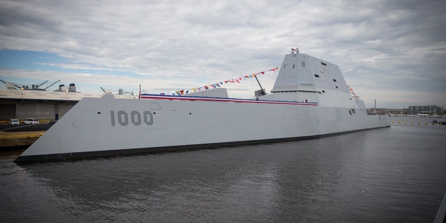 Oct. 15, 2016: The USS Zumwalt before its commissioning.