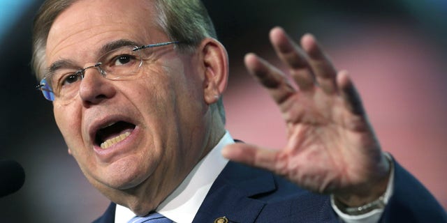WASHINGTON, DC - MARCH 05: U.S. Sen. Robert Menendez (D-NJ) addresses the American Israel Public Affairs Committee's annual policy conference at the Washington Convention Center March 5, 2013 in Washington, DC. Sen. Menendez boldly confirmed the political, historical and military ties between the United States and Israel. It was reported that the Dominican Republic escort who claimed Menendez paid her for sex has recanted her story and was paid to make the statement. (Photo by Mark Wilson/Getty Images)