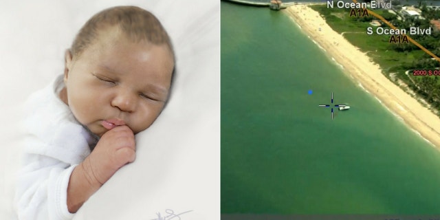 The body was found off the Boynton Beach Inlet. Authorities are looking for the parents and determine the cause of death.