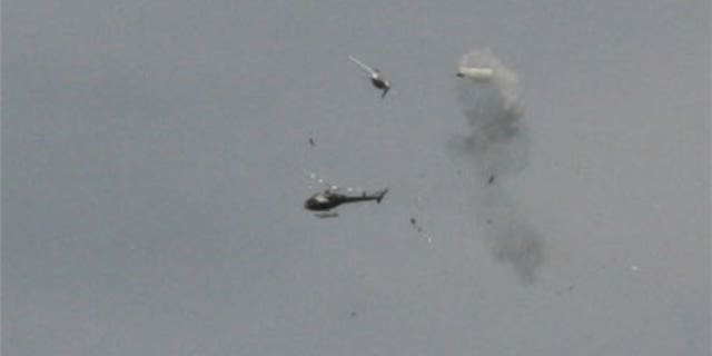 FOX NEWS EXCLUSIVE PHOTO: A small plane collided midair with a tourist helicopter over the Hudson River on Aug 8. A union for air traffic controllers said Monday that the NTSB was wrong for placing any blame on the controller on duty at the time of the crash.