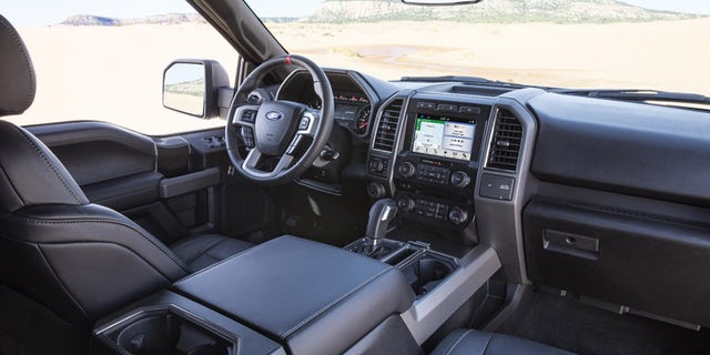 While the exterior design of the all-new Ford F-150 Raptor (SuperCrew model pictured) is about rugged capability and toughness, the interior design is about creating a comfortable place for driver and passengers to enjoy their time on- and off-road. Added content includes unique color materials and appearance levels, plus paddle shifters to manually shift Raptorâs 10-speed transmission.