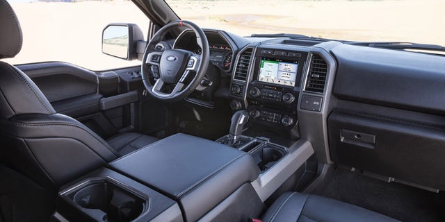 While the exterior design of the all-new Ford F-150 Raptor (SuperCrew model pictured) is about rugged capability and toughness, the interior design is about creating a comfortable place for driver and passengers to enjoy their time on- and off-road. Added content includes unique color materials and appearance levels, plus paddle shifters to manually shift Raptorâs 10-speed transmission.