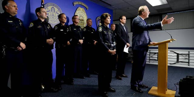 San Diego Mayor Kevin Faulconer speaks at a news conference Friday in San Diego.