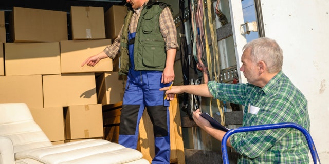 Two mover load van with furniture boxes