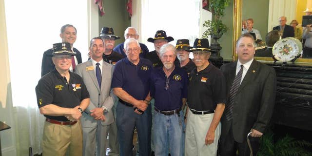 Robert Monette, Robert Frank, Leonard Shearer and John Deslouriers received Silver Stars for their 1972 rescue mission during the Vietnam War (Rep. French Hill Facebook)