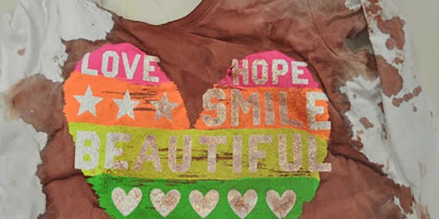 Payton Leutner's blood-soaked clothes after being stabbed 19 times in 2014 by her classmates.