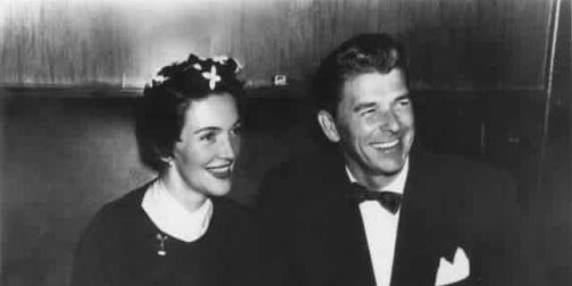 Nancy and Ronald Reagan at New York City's "Stork Club" in the 1950s.<br>