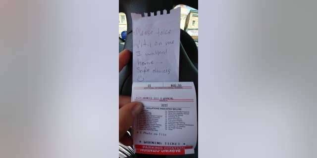A Wisconsin officer issued a "pity" warning to a driver after finding a funny note left on the individual's car parked in an overdue meter spot. (Wausau Police Department)