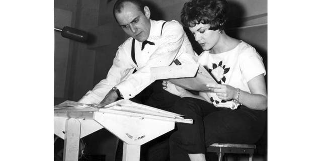 Connie Francis creating music in 1960 with Richard Wess, Bobby Darin's arranger.