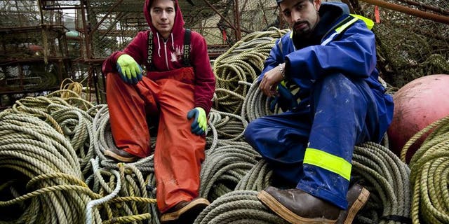 Cornelia Marie Deckhands and brothers Jake Harris (left) and Josh Harris are photographed during Deadliest Catch season six.