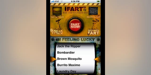 A screen shot of iFart on the iPhone.