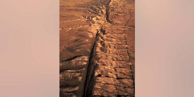 Part of the visible section of the San Andreas Fault.