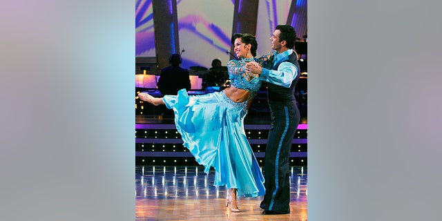 Melissa Rycroft and her partner Tony Dovolani perform on the celebrity dance competition series, "Dancing with the Stars," in Los Angeles.