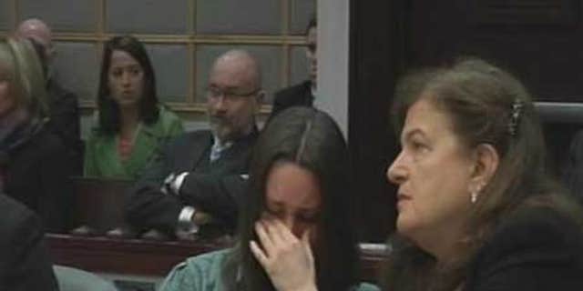 Dec. 11, 2009: Casey Anthony cries during a court hearing to try to stop prosecutors from seeking the death penalty.
