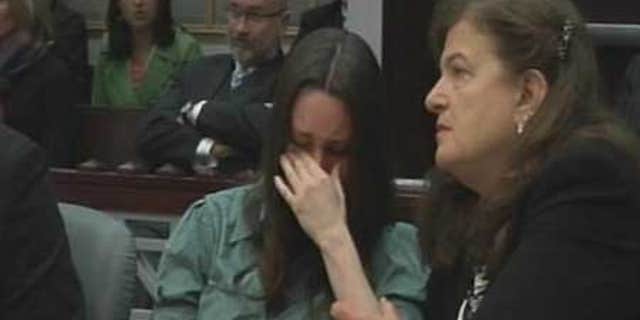 Dec. 11, 2009: Casey Anthony cries during a court hearing to try to stop prosecutors from seeking the death penalty.