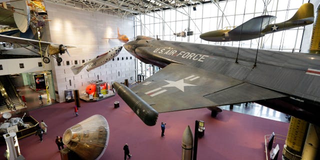 This Feb. 28, 2013 photo shows a U.S. Air Force North American X-15 aircraft hanging inside the Smithsonian Institution Air and Space Museum in Washington. There are probably more free things to do in the U.S. capital than nearly any other major city in the world. The most popular museums and the zoo are free, thanks to government funding, as well as the picturesque memorials and monuments. With so many free options, the biggest challenge might be narrowing down what to see. (AP Photo/Alex Brandon)