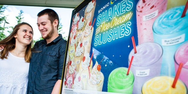 The couple decided Sonic was the perfect spot to showcase their engagement.
