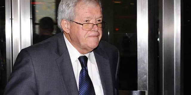 FILE - In this Oct. 28, 2015 file photo, former U.S. House Speaker Dennis Hastert leaves the federal courthouse in Chicago after a hearing in his hush-money case. Prosecutors said Wednesday, April 13, 2016, they expect one person who accuses Hastert of sexual abuse to speak at his April 27, 2016 sentencing and the judge has indicated that he wants to consider that Hastert lied to federal authorities. (AP Photo/Matt Marton, File)