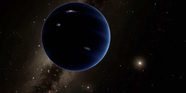 Artist's impression of the hypothetical Planet Nine, a roughly Neptune-mass world that may lie undiscovered in the outer solar system.