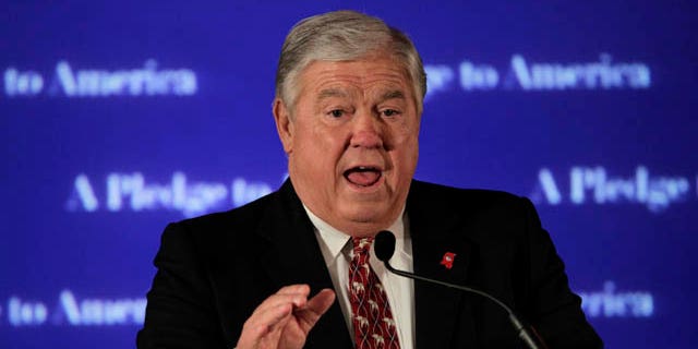 FILE: Mississippi Gov. Haley Barbour, chairman of the Republican Governors Association, speaks at an Election Night gathering hosted by the National Republican Congressional Committee at the Grand Hyatt hotel in Washington.