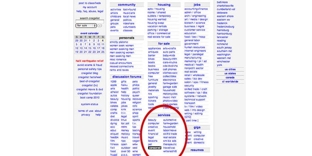 Craigslist has closed the adult services of its website and replaced it with a black and white censored logo.