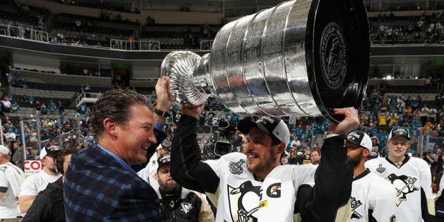 the Game 6 of the 2016 NHL Stanley Cup Final over the San Jose Sharks at SAP Center on June 12, 2016 in San Jose, California. The Pittsburgh Penguins won the game 3-1 and the series 4-2.