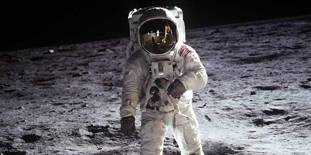2. Buzz Aldrin, Apollo 11, 1969: Astronaut Buzz Aldrin, lunar module pilot, walks on the surface of the Moon near the leg of the Lunar Module "Eagle" during the Apollo 11 extravehicular activity (EVA). Astronaut Neil A. Armstrong, commander, took this photograph with a 70mm lunar surface camera.