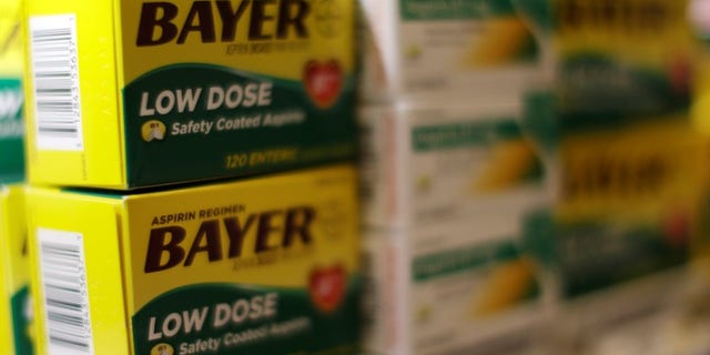 Bayer aspirin is seen at the Safeway store in Wheaton Maryland