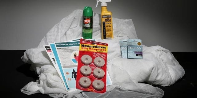 Photo illustration shows an anti Zika virus kit