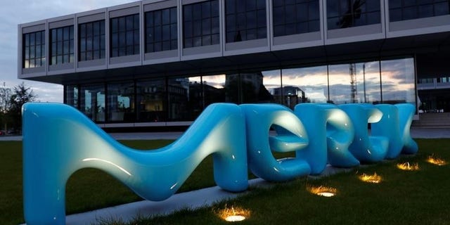 The logo of German pharmaceuticals company Merck is seen in front of the company's headquarters in Darmstadt