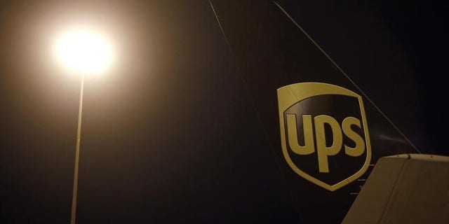 An airplane is seen on the tarmac at the United Parcel Service (UPS) Regional Air Hub in Rockville