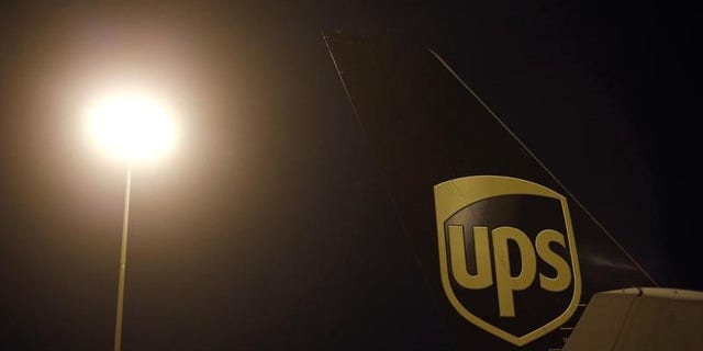 An airplane is seen on the tarmac at the United Parcel Service (UPS) Regional Air Hub in Rockville