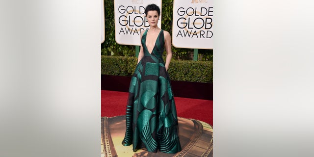 Jaimie Alexander arrives at the 73rd annual Golden Globe Awards on Sunday, Jan. 10, 2016, at the Beverly Hilton Hotel in Beverly Hills, Calif. (Photo by Jordan Strauss/Invision/AP)