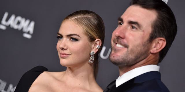 LOS ANGELES, CA - OCTOBER 29: Model Kate Upton (L) and MLB player Justin Verlander attend the 2016 LACMA Art + Film Gala honoring Robert Irwin and Kathryn Bigelow presented by Gucci at LACMA on October 29, 2016 in Los Angeles, California. (Photo by Axelle/Bauer-Griffin/FilmMagic)