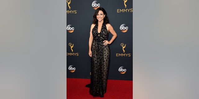 Julia Louis-Dreyfus arrives at the 68th Primetime Emmy Awards on Sunday, Sept. 18, 2016, at the Microsoft Theater in Los Angeles. (Photo by Jordan Strauss/Invision/AP)