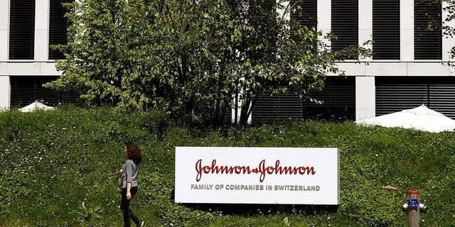 Logo of healthcare company Johnson &amp; Johnson is seen in Zug
