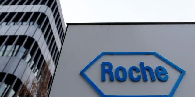 The logo of Swiss pharmaceutical company Roche is seen outside their headquarters in Basel