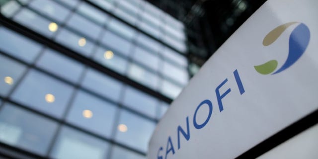 The logo of French drugmaker Sanofi is seen in front of the company's headquarters in Paris