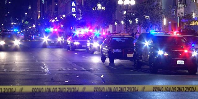 An off-duty police officer was hospitalized after he was shot in San Diego Monday morning. (FOX5 San Diego)