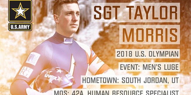 Sgt. Taylor Morris from South Jordan, Utah also is competing in singles Luge.