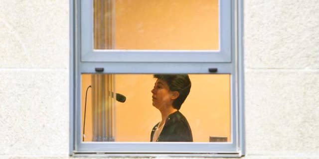 Spanish lawyer Rosario Porto speaks to judges in Santiago de Compostela, on September 27, 2013.