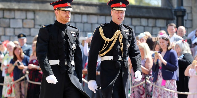 Prince Harry opted for a black military uniform for the big day.