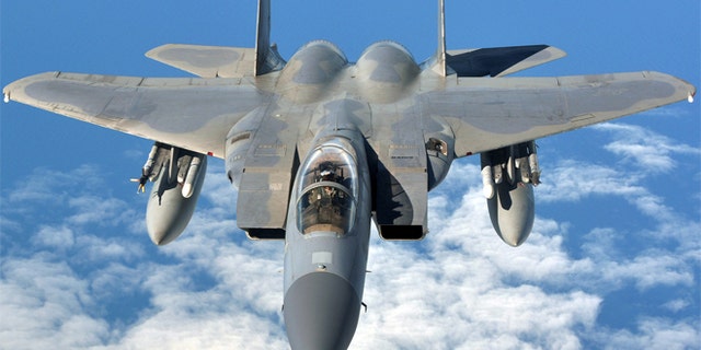 September 12, 2013: An F-15C Eagle prepares to refuel with a KC-135R Stratotanker, en route to the Arctic Challenge Exercise in Norway.