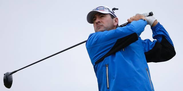 Ben Curtis of the United States plays his tee shot from the 4th during the second round of the British Open Golf Championship at the Royal Troon Golf Club in Troon, Scotland, Friday, July 15, 2016. (AP Photo/Matt Dunham)